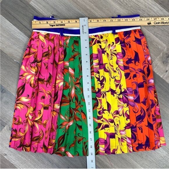 Anthropologie Delfi Collective Skirt Satin Pleated Panel Multicolor Size Medium - Picture 12 of 14